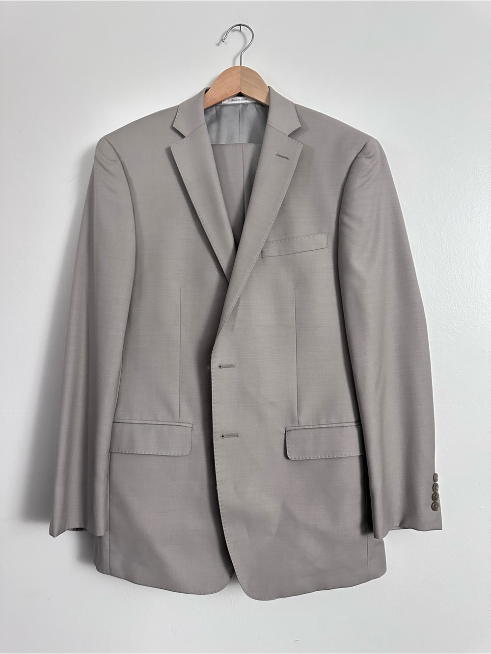 CALVIN KLEIN Suit (38R, pants ~31x30) - Tan (Stone)